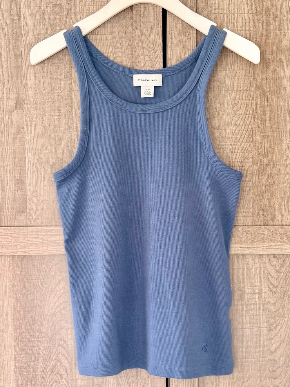 Calvin Klein Ribbed Tank Top — Blue SZ.M